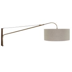 Wandlampe Elegant Classy 4751BR Bronze mit grobem grauem Leinen-Schirm Ø50 cm