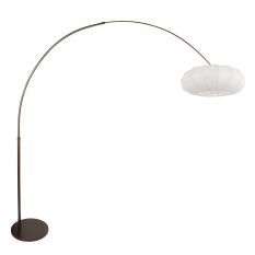 Arc Lamp Luma Nola 4755CA cocoa with white silk shade