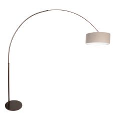 Booglamp Sparkled Light 4767CA cacao met grijs grof linnen kap