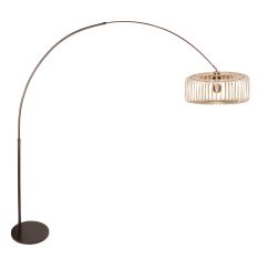 Arc lamp Breeza-Beach 4769CA cocoa with bamboo shade Ø50 cm