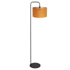 Lamp sur pied Stang 4777ZW noir avec abat-jour en velours or/jaune