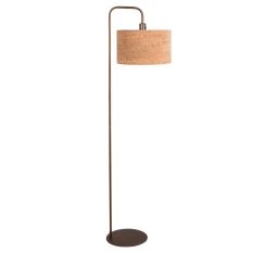 Floor lamp Stang 4783BR, bronze-colored floor lamp with cork shade