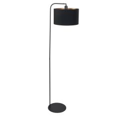 Vloerlamp Stang 4791ZW met zwart linnen kap