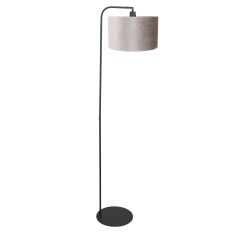 Bodenlampe Stang 4792ZW mit grauem Velours-Schirm