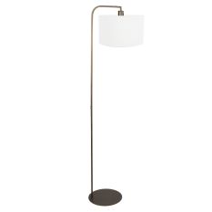 Floor lamp Stang 4802BR with coarse white linen shade