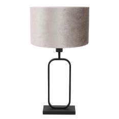 Lampe de table Stang 4806ZW avec abat-jour en velours gris pour une lumière d'ambiance