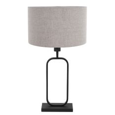 Lampe de table Stang 4810ZW avec abat-jour en lin gris pour lumière d'ambiance