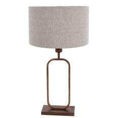 Lampe de table Stang 4817BR avec abat-jour en lin gris pour lumière d'ambiance