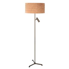 Vloerlamp Stang 4841BR met leeslicht en beige kurk kap
