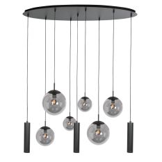 Suspension noire Bollique 4846ZW, design 9 lumières pour table à manger