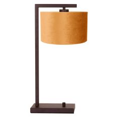 Cacao Tischlampe Stang 4884CA mit goldenem Samtschirm