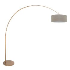 Booglamp Sparkled Light 4904BR brons met grijs grof linnen kap
