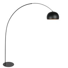 Vloerlamp Curve 4912ZW - zwarte booglamp met zwart-gouden kap