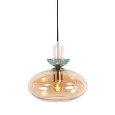 Malboo hanglamp 1-lichts bruin glas Ø 25 cm – 4917BR