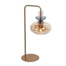 Malboo Tischleuchte Champagner-Amber Glas Ø 17 cm – 4918BR