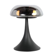 Black table lamp Ancilla 5557ZW with smoke glass