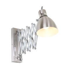 Wandlamp Spring 6290ST staal met E27 fitting en draaidimmer
