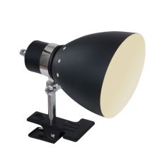 Knijpspot Spring 6827ZW zwart met E27 fitting en snoerschakelaar