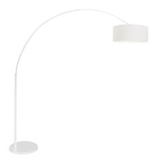 Booglamp Sparkled Light 7169W wit met grof wit linnen kap