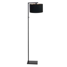 Zwarte vloerlamp Stang 7196ZW met schakelaar en zwart linnen kap