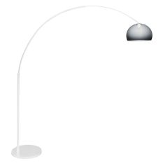 White floor lamp / arc lamp Sparkled Light 7349W with gray plastic ball shade
