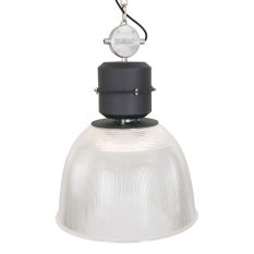 Hanglamp Clearvoyant 7695ZW -  industriël met transparante kap en zwarte details