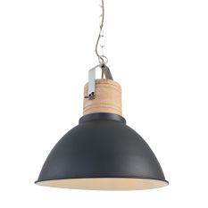 Industriële zwarte hanglamp 7781ZW Espen rond 42cm