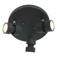 Natasja 7905ZW black round 3-light spot with GU10 light sources
