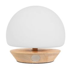 Tafellamp Ancilla 7932BE beuken met wit glas 3 stappen dimbaar