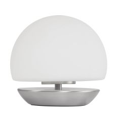 Tafellamp Ancilla 7932ST staal met wit glas en 3 stappen dimbaar