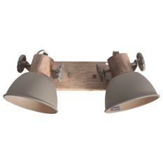 Gearwood 7969TA – Taupe ceiling lamp with wood details