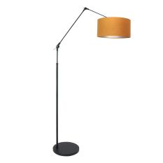 Vloerlamp Prestige Chic 8117ZW met goud velours kap