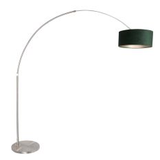 Booglamp Sparkled Light 8124ST staal met luxe groene velours kap