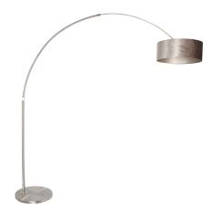 Lampadaire acier Sparkled Light 8125ST avec abat-jour velours gris argenté Ø50 cm