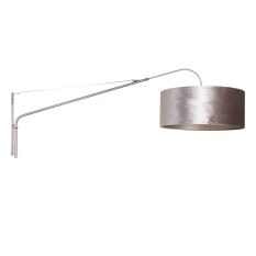 Wandlamp Elegant Classy 8131ST staal met grijze velours kap Ø50 cm