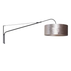 Wandlamp Elegant Classy 8134ZW zwart met grijze velours kap Ø50 cm