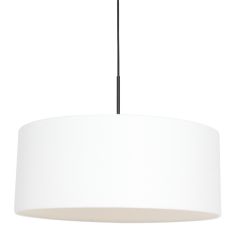 Hanglamp Sparkled Light 8154ZW zwart met wit grof linnen kap