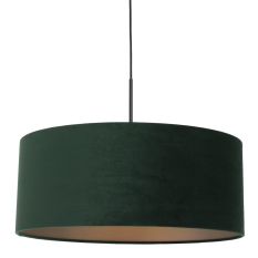 Hanglamp Sparkled Light 8156ZW, zwart met groen velours kap