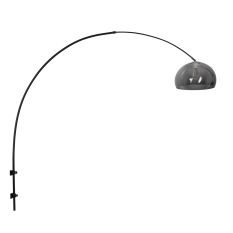 Boog wandlamp Sparkled Light 8196ZW zwart met transparant grijze kunststof kap