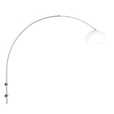 Boog wandlamp Sparkled Light 8200ST staal met witte kunststof bol kap