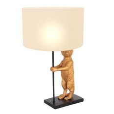 Tafellamp Animaux 8225ZW - charmant design met grof wit linnen kap