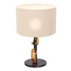 Tafellamp Animaux 8232ZW - speels accent met wit grof linnen kap