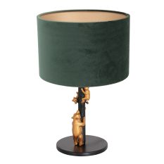 Tafellamp Animaux 8233ZW - speels detail groene velours kap
