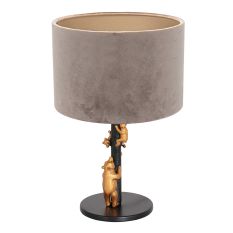 Tafellamp Animaux 8234ZW - stijlvol accent grijze velours kap