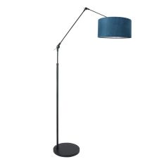 Vloerlamp Prestige Chic 8239ZW met blauwe velours kap