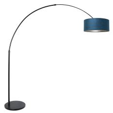 Booglamp Sparkled Light 8242ZW zwart met luxe blauwe velours kap