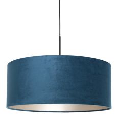Hanglamp Sparkled Light 8248ZW  zwart met luxe blauw velours kap