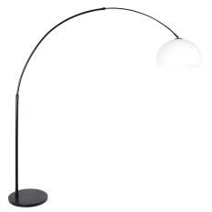 Booglamp Sparkled Light 9831ZW zwart met witte kunststof kap