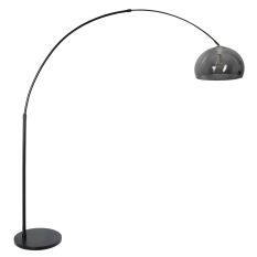 Booglamp Sparkled Light 9878ZW zwart met transparant grijze kunststof kap