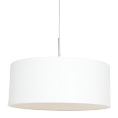 Hanglamp Sparkled Light 9889ST staal met grof wit linnen kap